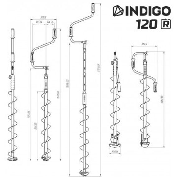 Ледобур Тонар INDIGO 120 (R)-1600 (правое вращение) LI-120R