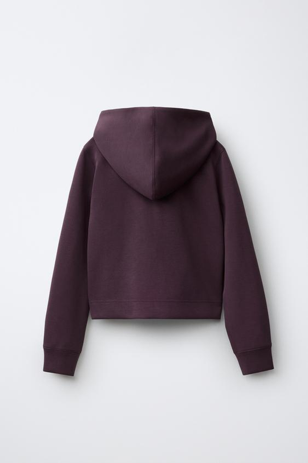 ZARA СПОРТИВНАЯ КУРТКА С КАПЮШОНОМ, БАКЛАЖАННЫЙ