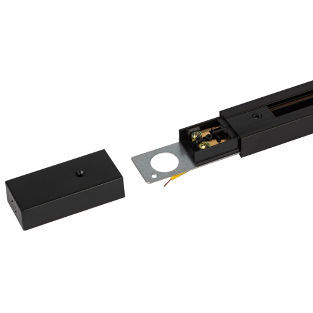 Комплект ЭРА TR-SET-200-1PT-PC BK шинопровод однофазный с профилем для натяжного потолка 2м черный | Однофазный шинопровод и аксессуары
