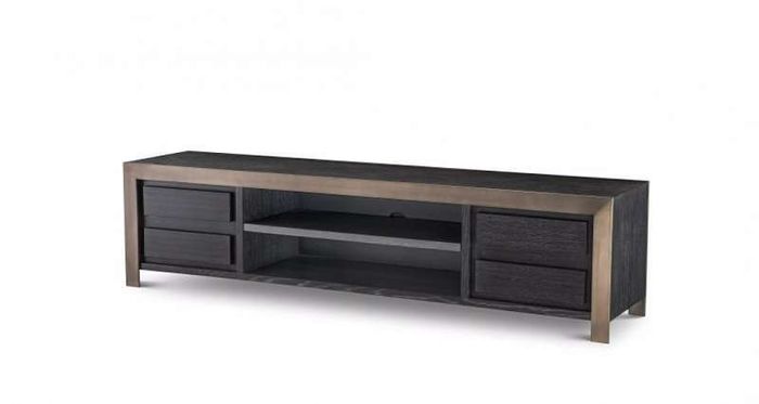 Тумба под тв Eichholtz Talbot charcoal grey oak ven med bronze 115094