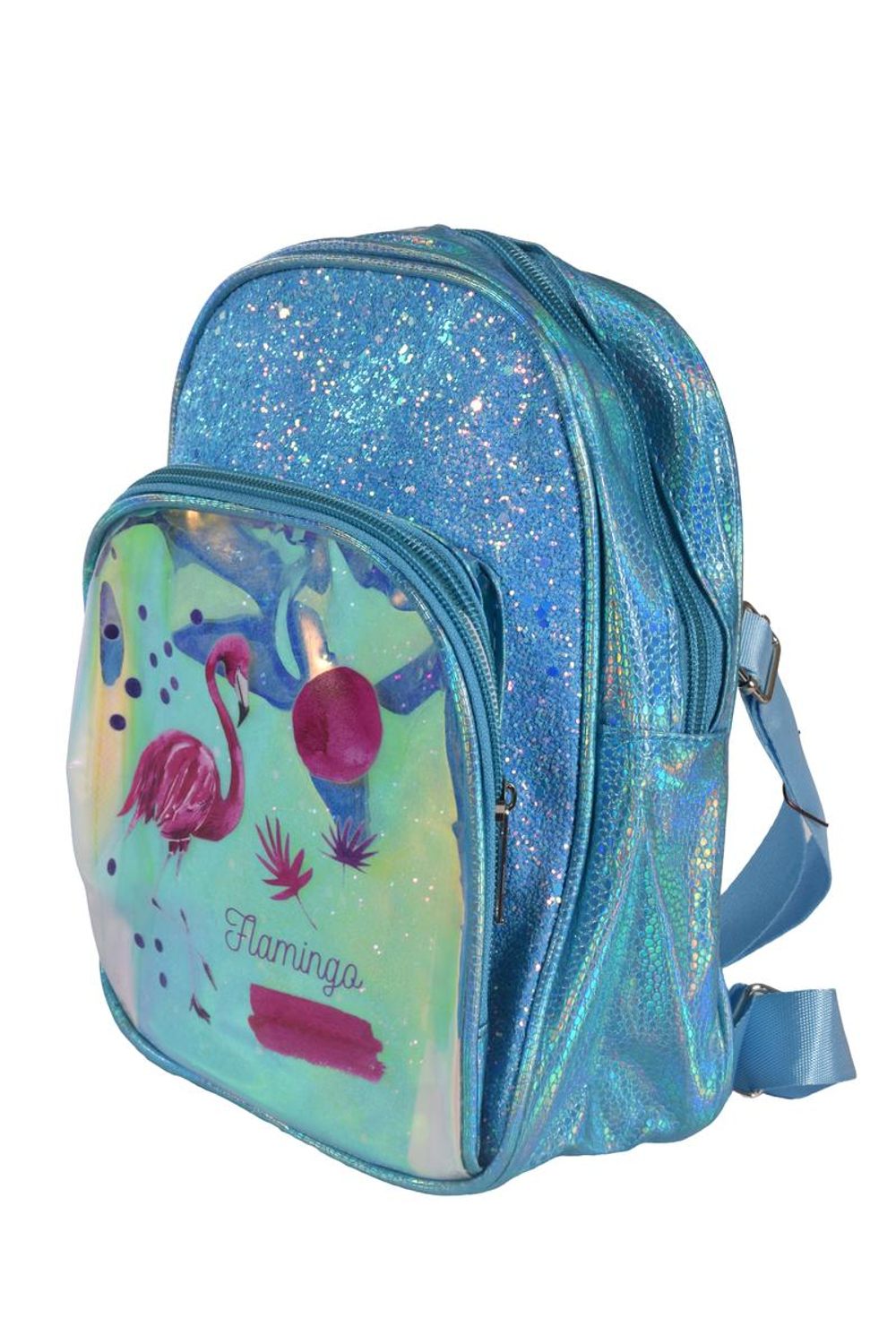 Рюкзак детский, ПВХ, алмазная крошка, 23*18см, 1отделение, 1карман, 3цв микс