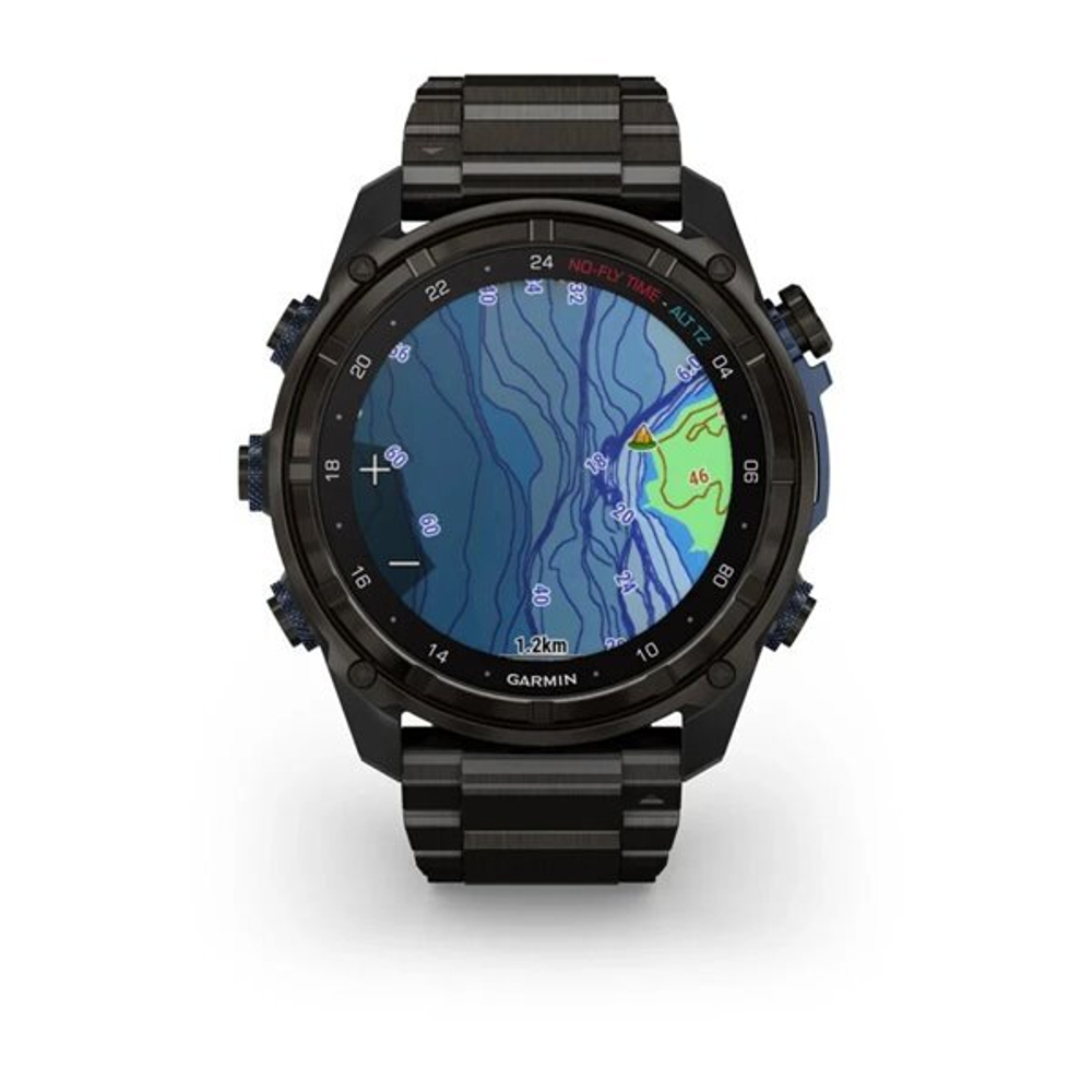 Умные часы Garmin Descent MK3i - 51 мм титан Carbon Grey DLC с черным силиконовым ремешком и приемопередатчиком Descent T2