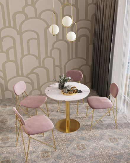 Стол обеденный круглый Turin D80 мрамор