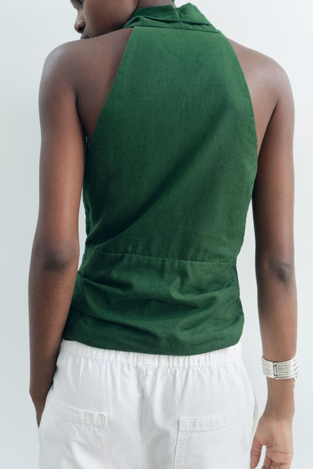 ZARA ТОП ИЗ СМЕСОВОГО ЛЬНА — ZW COLLECTION, ЗЕЛЕНЫЙ