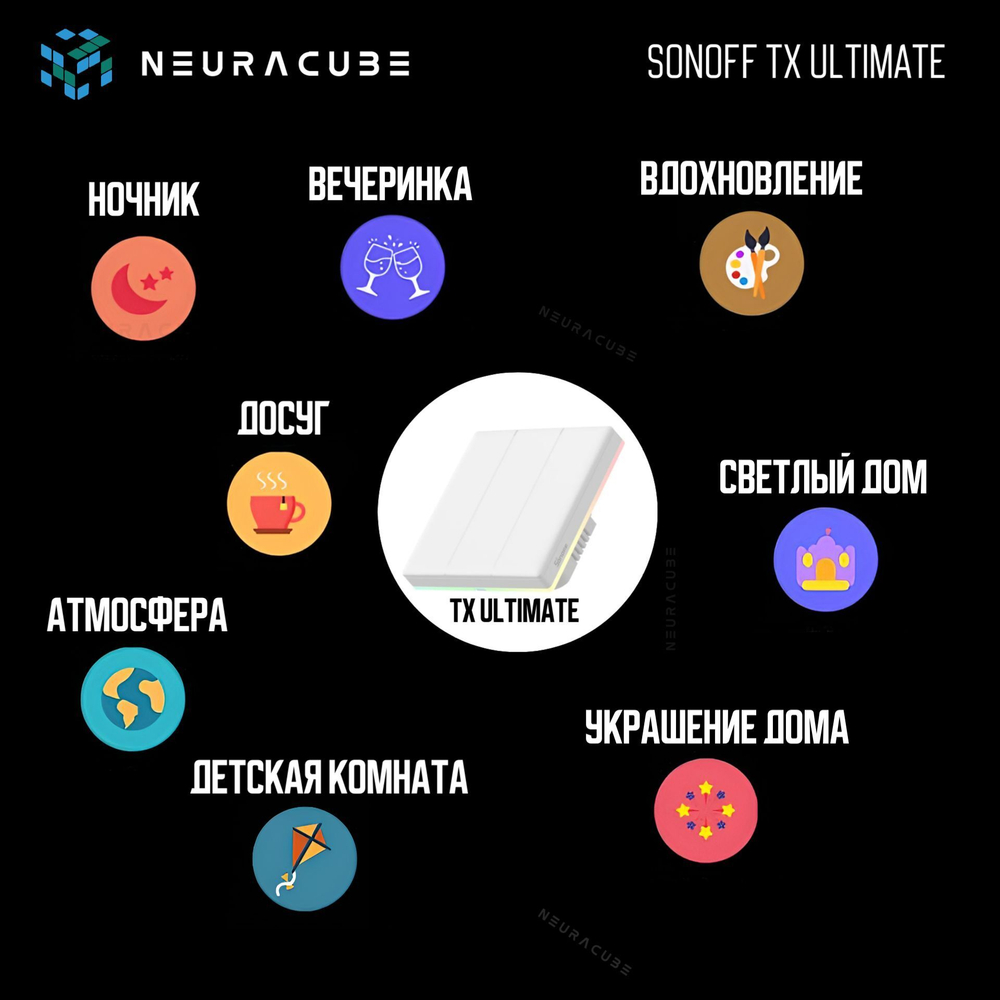Сенсорный двухклавишный выключатель Sonoff TX ULTIMATE T5-2C-86