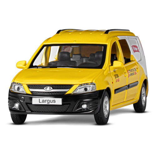 Модель 1:24, LADA LARGUS "Петрович", желтый, откр. 4 двери. капот, багажник, свет, звук