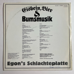 Винтажная виниловая пластинка LP Egon Eisbein, Bier and Bumsmusik Egon Schlachteplatte (ГДР 1989)