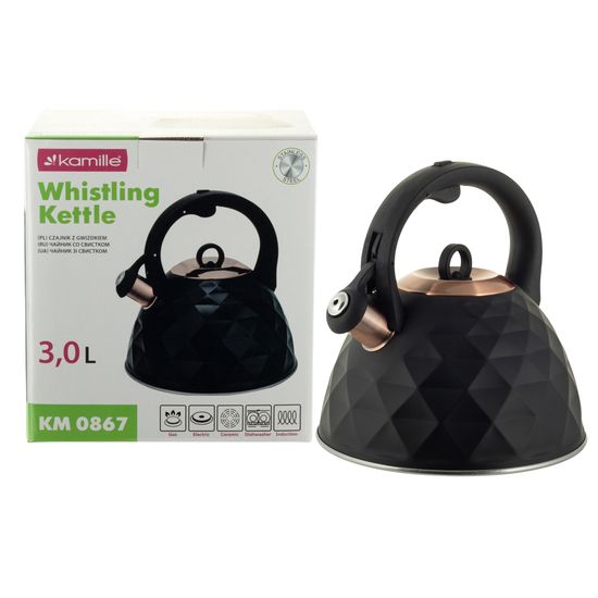 Чайник 3 л. из нержавеющей стали со свистком Kamille KM 0867