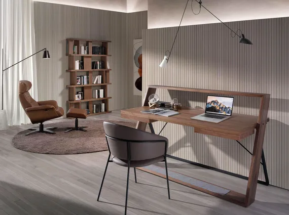 Оттоманка Angel Cerda A928 коричневая кожа