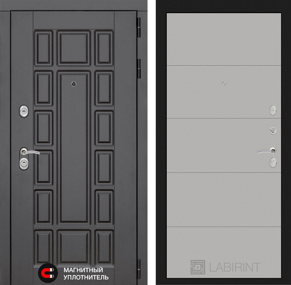 Дверь входная Лабиринт Нью-Йорк 13 - Грей софт металлическая