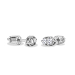 Серьги из белого золота 585 пробы с фианитом
