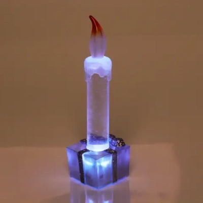 Сувенир с подсветкой «Свеча праздничная» 15 см, серебро