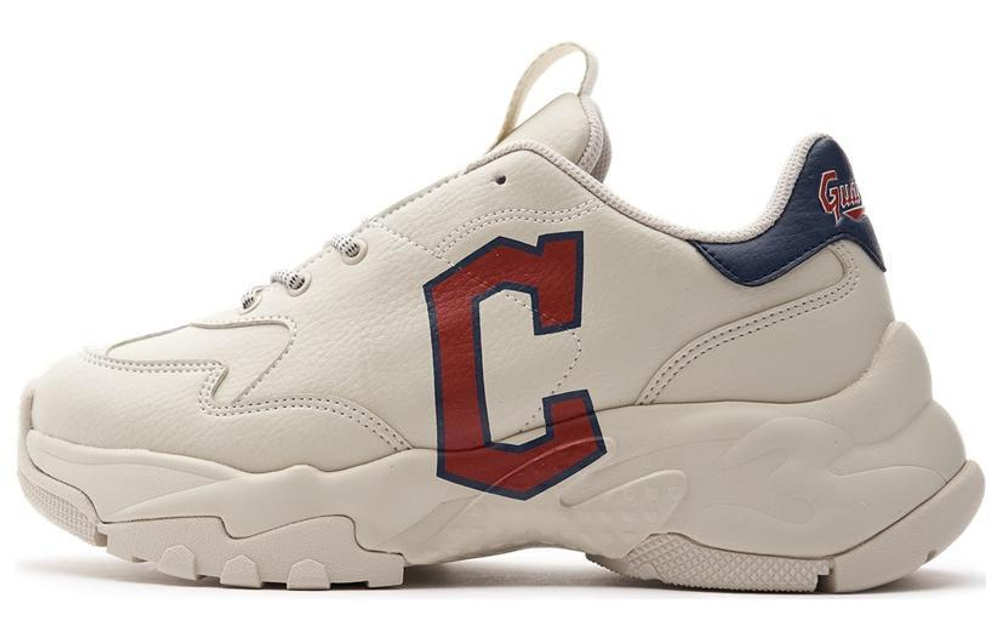 MLB Big Ball Chunky A Cleveland Indians comfortable temperament retro casual non-slip wear-resistant low-top daddy shoes men and women the same style white