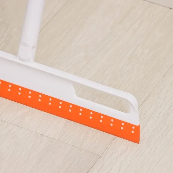 Водосгон для пола поворотный Raccoon, 2-х секционный, черенок из нержавеющей стали, 35×6×81 см, цвет белый, оранжевый