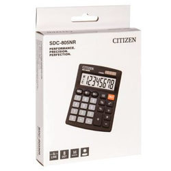 Калькулятор настольный Citizen SDC-805NR, 8 разр., двойное питание, 105*120*21мм, черный
