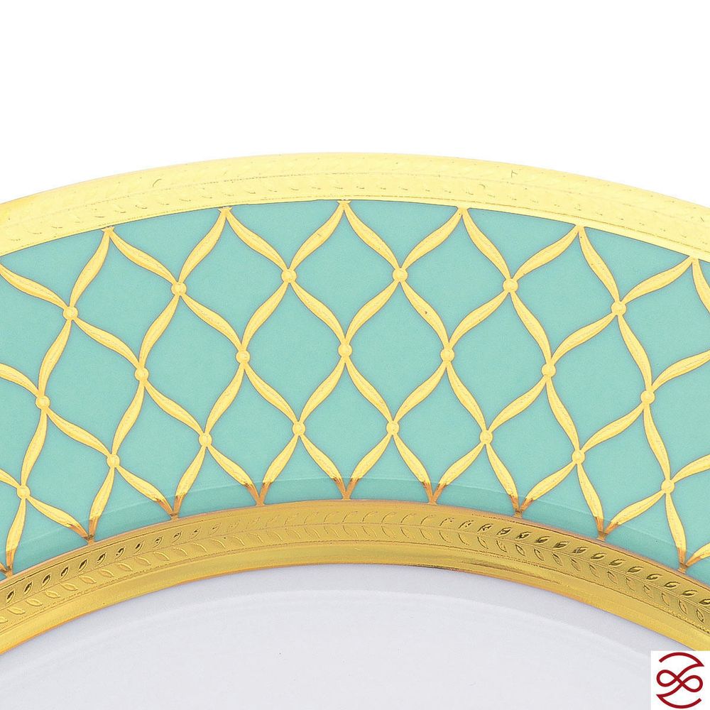 Блюдо круглое Falkenporzellan VALENCIA SELADON Gold 32 см