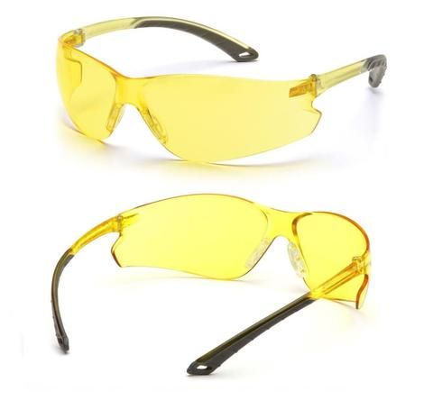 Очки ITEK RVGS 5830S, уд./прочный поликарбонат, ЖЁЛТЫЕ защита от царапин (беруши 2шт)