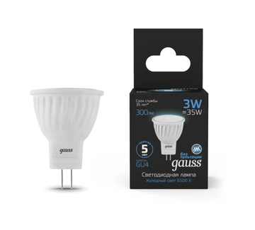 Лампа LED MR11 3W GU4 6500K 132517303 Gauss