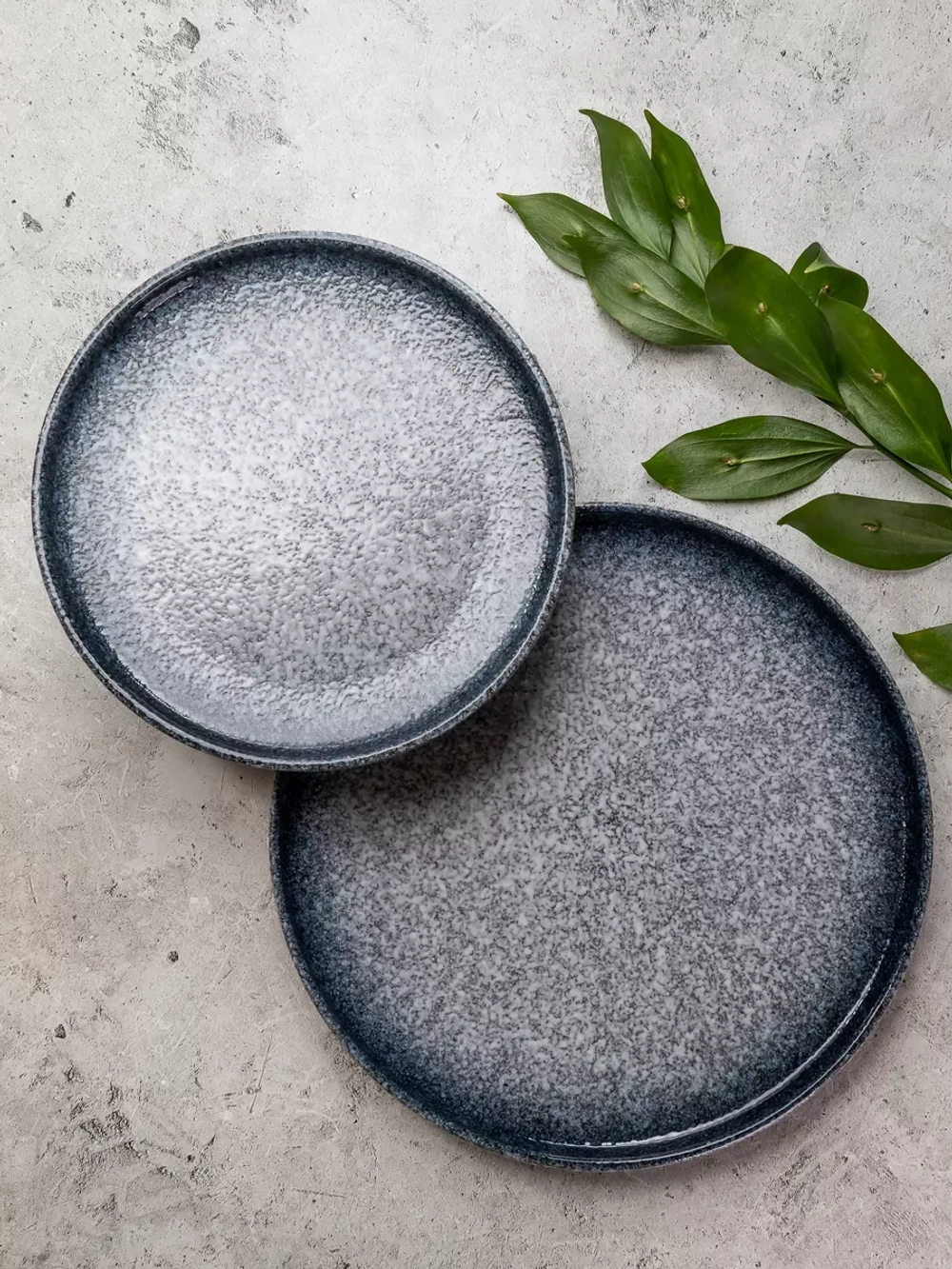 Набор 2 шт тарелок с бортиком, 23,5 см, Синий песок