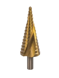 Сверло ступенчатое спиральное по металлу TiN с трёхгранным хвостовиком 4-32 мм VIRA