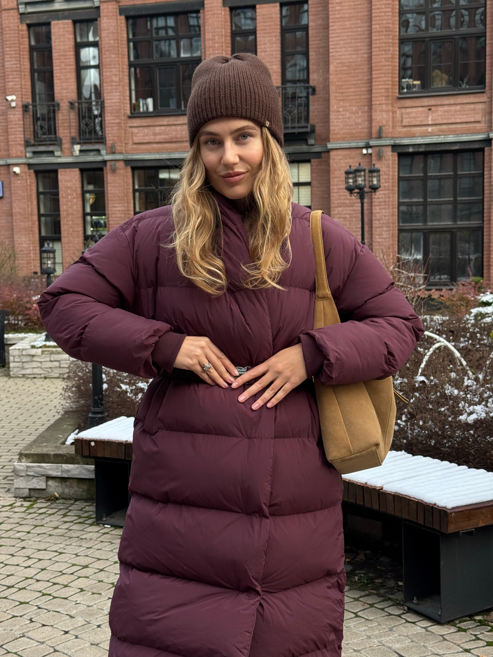 Пуховик Шерон свекольный