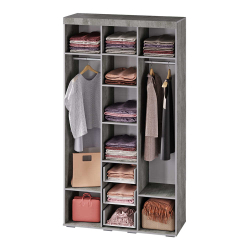 Шкаф для одежды и белья Инстайл ШК-30, бетон/белый