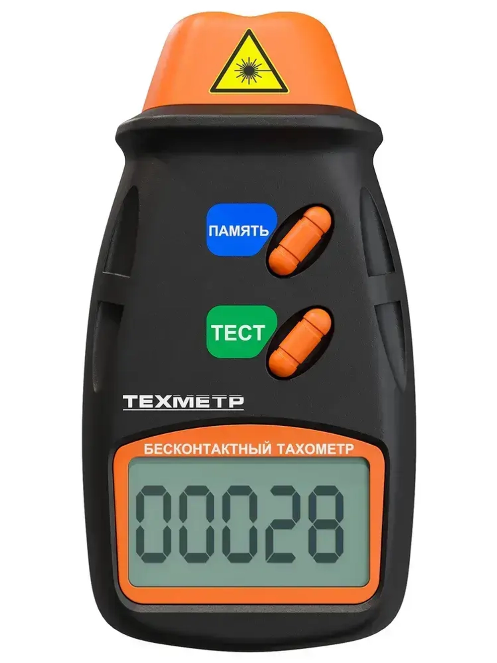Тахометр лазерный цифровой бесконтактный ТЕХМЕТР ЦТ-1 (2.5-99999 об./мин.) (Черный)