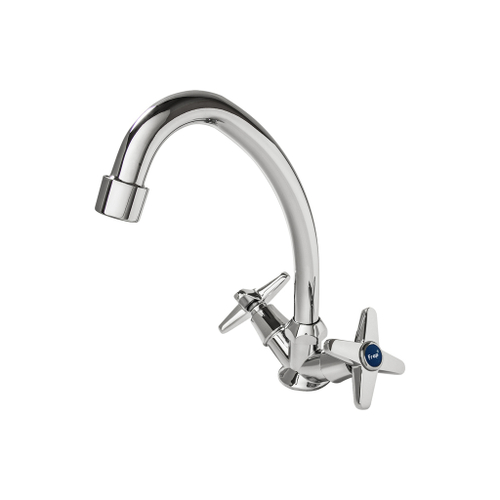 Смеситель для кухни 1/2 кер F4020-2 FRAP КРЕСТ (выс.пов.излив, п/ гайку, хром, силумин)
