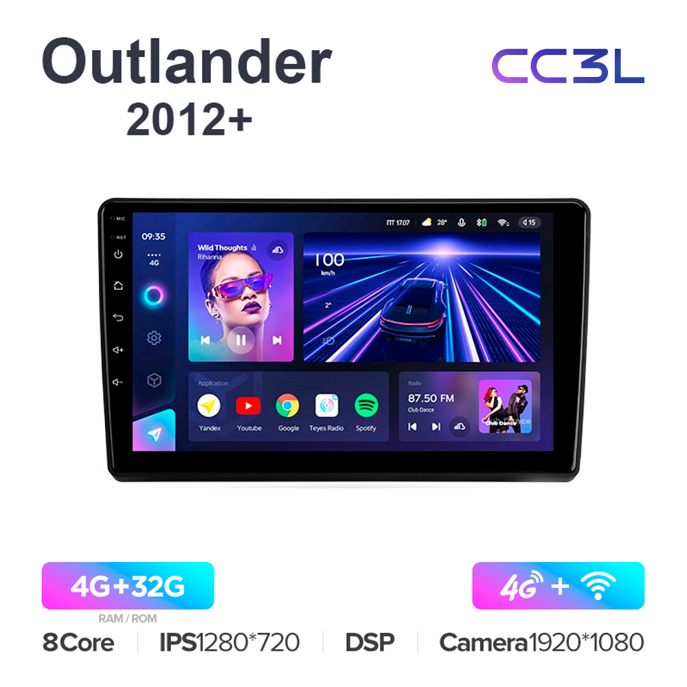 Teyes CC3L 9"для Mitsubishi Outlander 2012+
