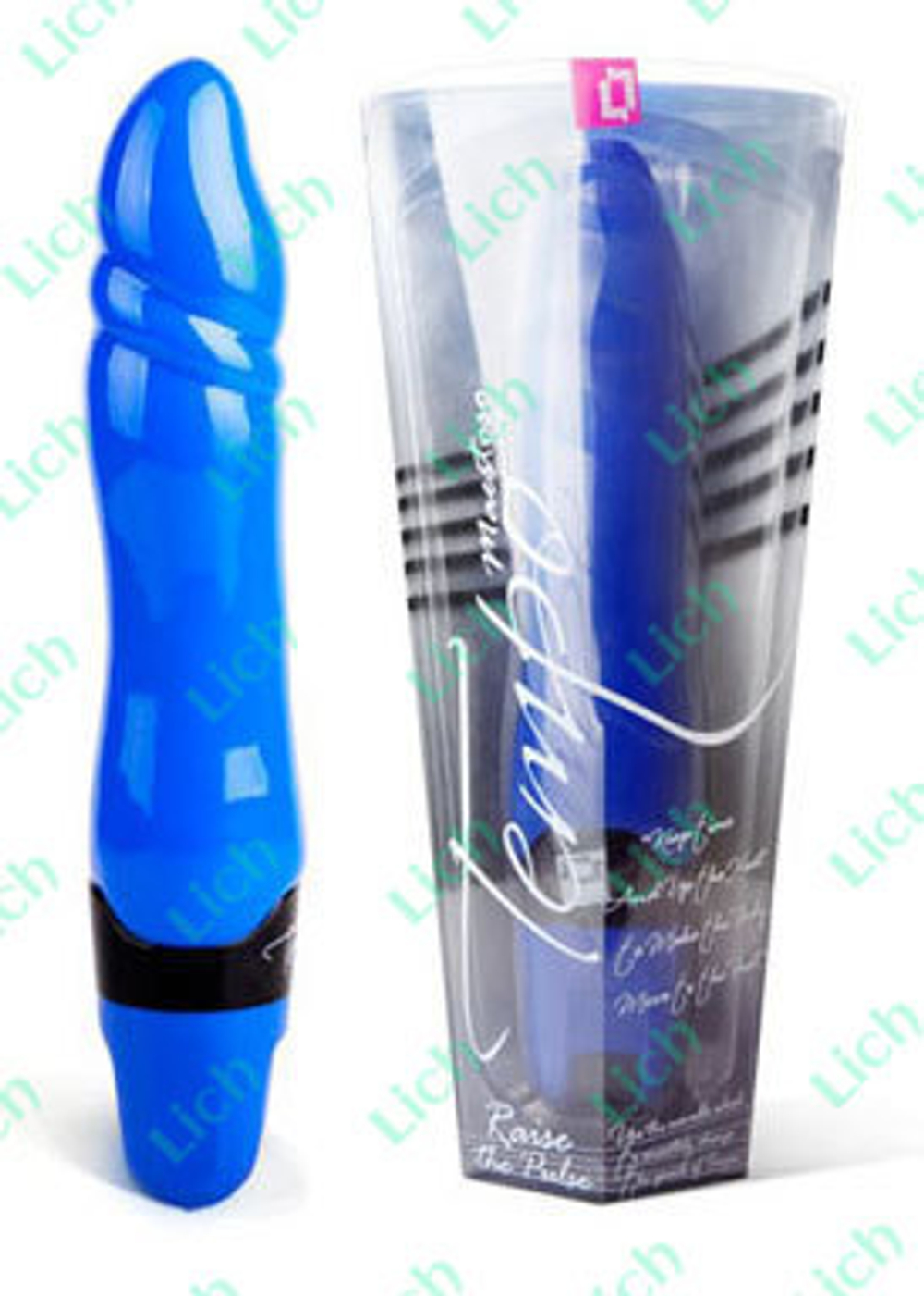 Синий мультискоростной вибратор Maestoso, 22.8 см