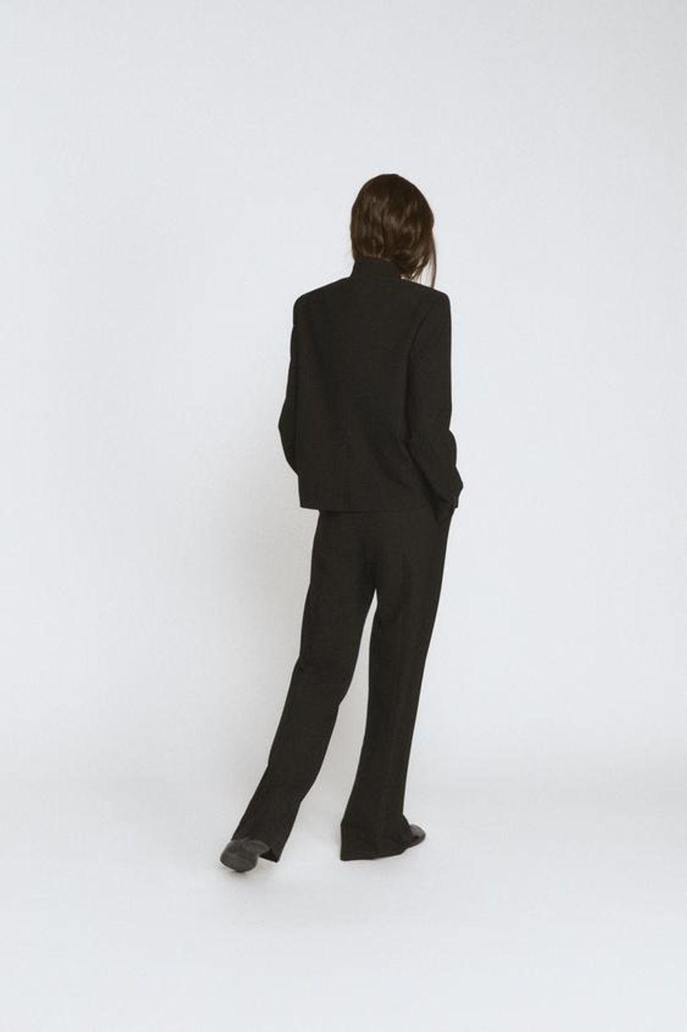 ZARA БРЮКИ WIDE LEG С ВЫСОКОЙ ПОСАДКОЙ — ZW COLLECTION, ЧЕРНЫЙ