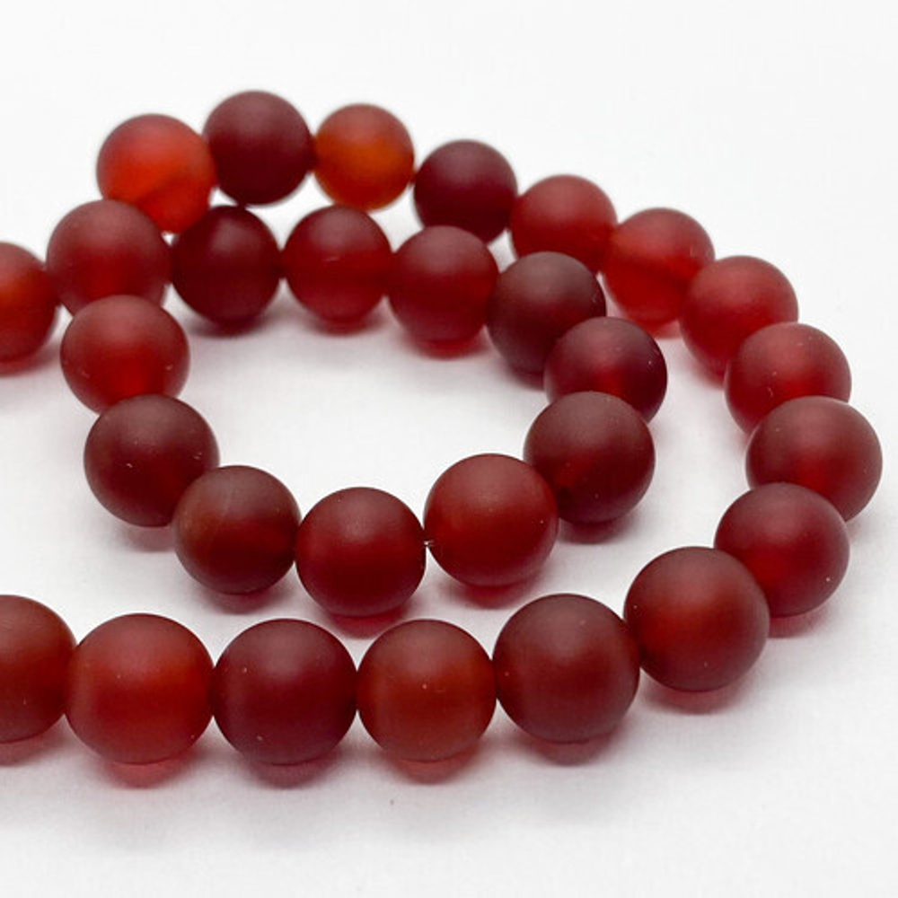 Бусины Сердолик матовый, диаметр 8 мм, цена за 12 шт (1/4 нити)