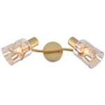 Настенный светильник 2x60Вт E14, металл/стекло, золото