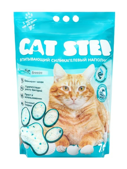 CAT STEP Arctic Breeze Наполнитель впитывающий силикагелевый, 7,6 л