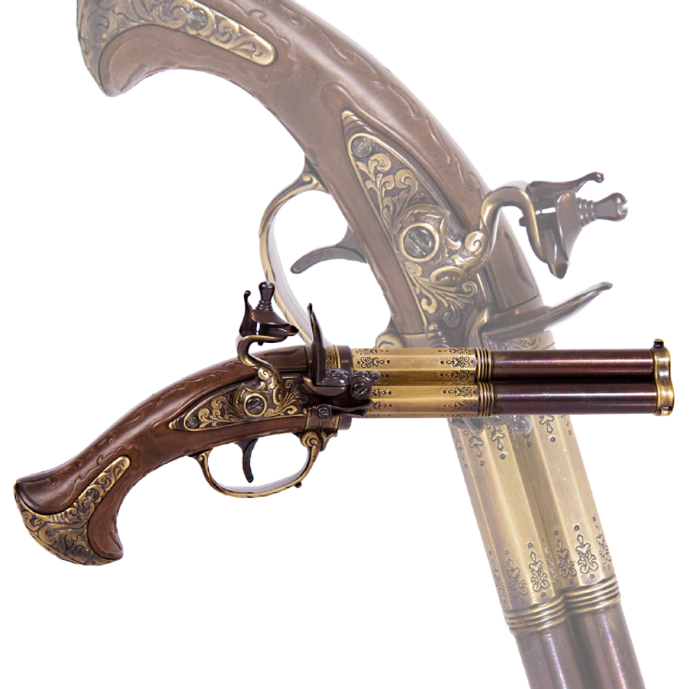 Denix Пистоль 3-х ствольный, системы Флинтлок, Франция 18 в.