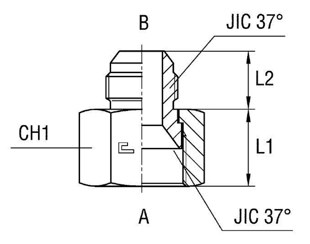 Соединение PS JIC 1.5/16 JIC1.1/16