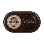 Рамка 2-х постовая, керамика, цвет коричневый BF2-620-02