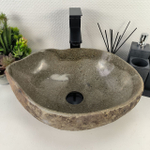 Каменная раковина из речного камня RS-04909 (45*34*15) 0861 из натурального камня