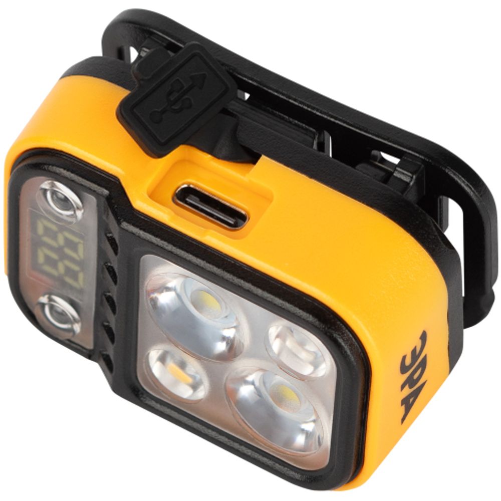 Фонарь налобный светодиодный ЭРА Рабочие Практик GA-813 аккумуляторный 3+3 Bт сенсорное управление дисплей 4 режима