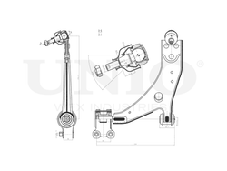 Рычаг подвески поперечный передний нижний левый UNIO SSP-40088