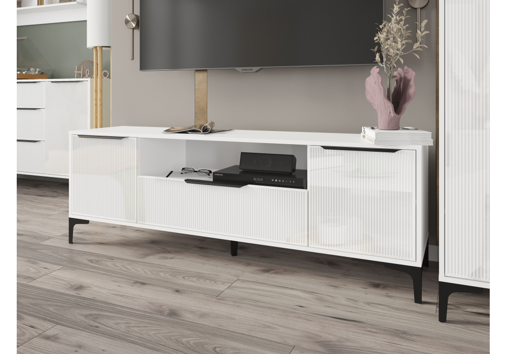 ТВ-тумба Woodville Иадама белый, белый глянец
