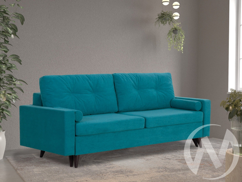 Диван прямой Фидэль (БД) LUMA 18 (велюр темно-голубой)