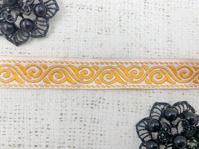 Тесьма жаккард, ш. 2 см, светло-оранжевый