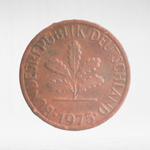 Germany, 1 Pfennig, 1975, (Karlsruhe Mint - "G"), VF