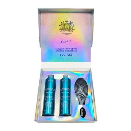 Набор Интенсивное увлажнение и восстановление волос (шампунь 300 мл + кондиционер 300 мл + массажная щетка) AH Hyaluronic Peptide Therapy Revival