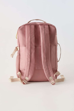 ZARA РЮКЗАК ДОРОЖНЫЙ, РОЗОВЫЙ