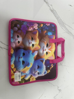 Папка с ручками А4 "Кошечки", пластик, на молнии, 80мм