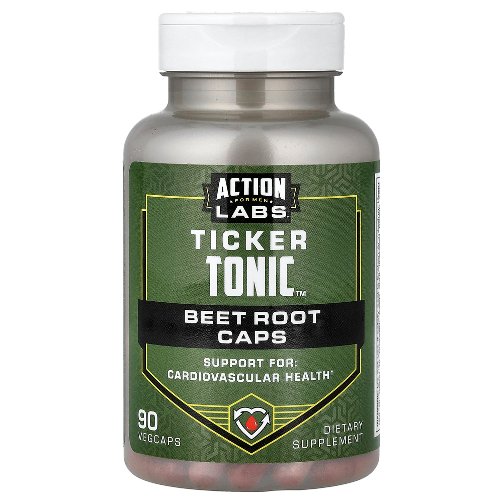 Action Labs, для мужчин, Ticker Tonic™, корнеплод свеклы, 90 растительных капсул