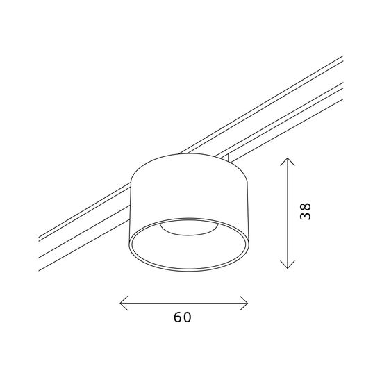 ST669.346.05 Магнитный трековый светильник Латунь LED 1*5W 4000K 350Lm Ra>90 36° IP20 D60xH38 24V SUPER5