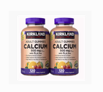 Kirkland Signature Кальций, 500 мг с D3 и цинком, 240 жевательных таблеток для взрослых/2 флакона